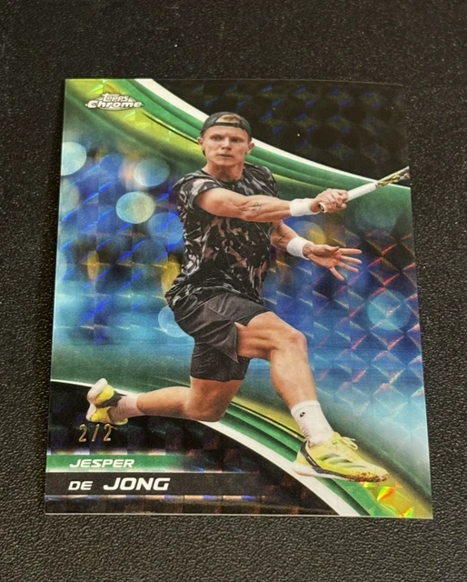 Jesper De Jong 2025 Topps Chrome Tennis #137 Black Geometric Refractor 2/2 RARE!