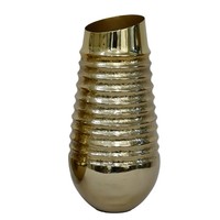 Tischvase Aus Messing, Vergoldet, 21 X 43 Cm