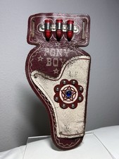 RARE Vintage Pony Boy Leather Jewel Toy Cap Gun Holster  Cowboy Western