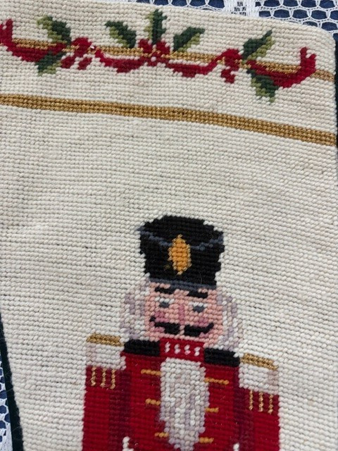 SFERRA Needlepoint Christmas Stocking - Soldier Nutcracker I