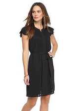 NEW NINE WEST BLACK CHIFFON  BELTED SHIFT DRESS SIZE 12 $99