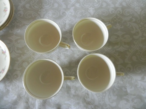 4 Homer Laughlin Eggshell Nautilus Darcy Pattern Cups and Saucers 6 Oz.Floral - Picture 7 of 12