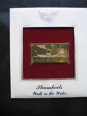 #ad STEAMBOATS WALK IN WATER Gold Stamp Replica FDC Golden Cover $9.99