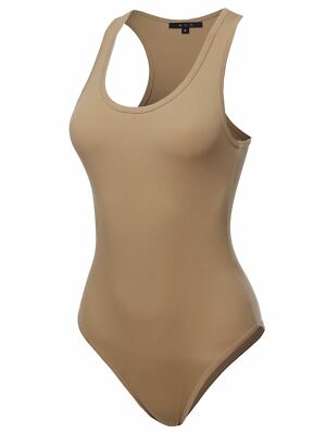 Fashion Basic Premium Cotton Racerback Tank Body Suit