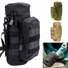Tactical Molle Biker Hiking Water Bottle Kettle Pouch Shoulder Strap Holder Bag