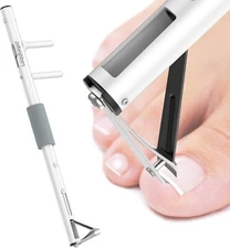 Long Handled Toenail Clippers Wide Jaw Opening-Seniors Thick Nails(XS/S/L)-White