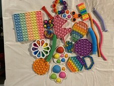 Fidget Toy Lot Gently Used Pop It  s, Fidget Spinners Etc. 23 Items Variety