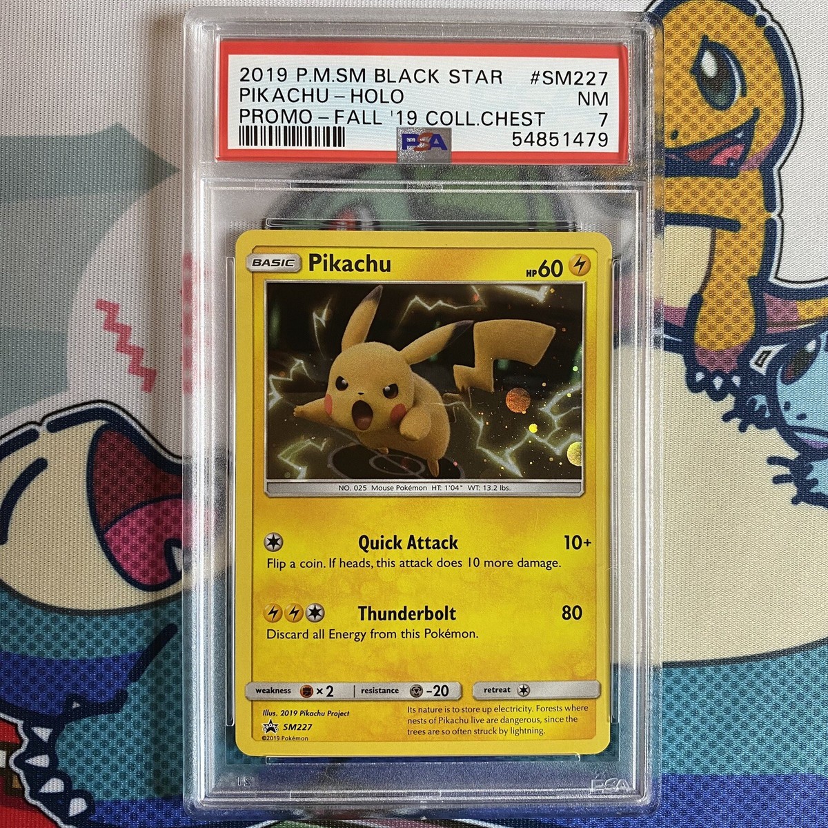 PSA 7 Pikachu Holo SM227 Black Star Promo Pokemon 2019 Fall PSA 7 Pikachu Holo SM227 Black Star Promo Pokemon 2019 Fall