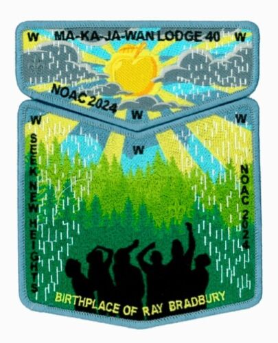 OA MA-KA-JA WAN 40 BSA NE IL 2024 NOAC 2-PATCH RAY BRADBURY GOLDEN APPLE SUN ART - Picture 2 of 2