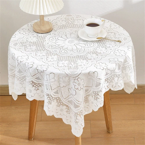 White Vintage Embroidered Lace Tablecloth Table Cloth Cover Wedding Party Decor - Picture 17 of 42
