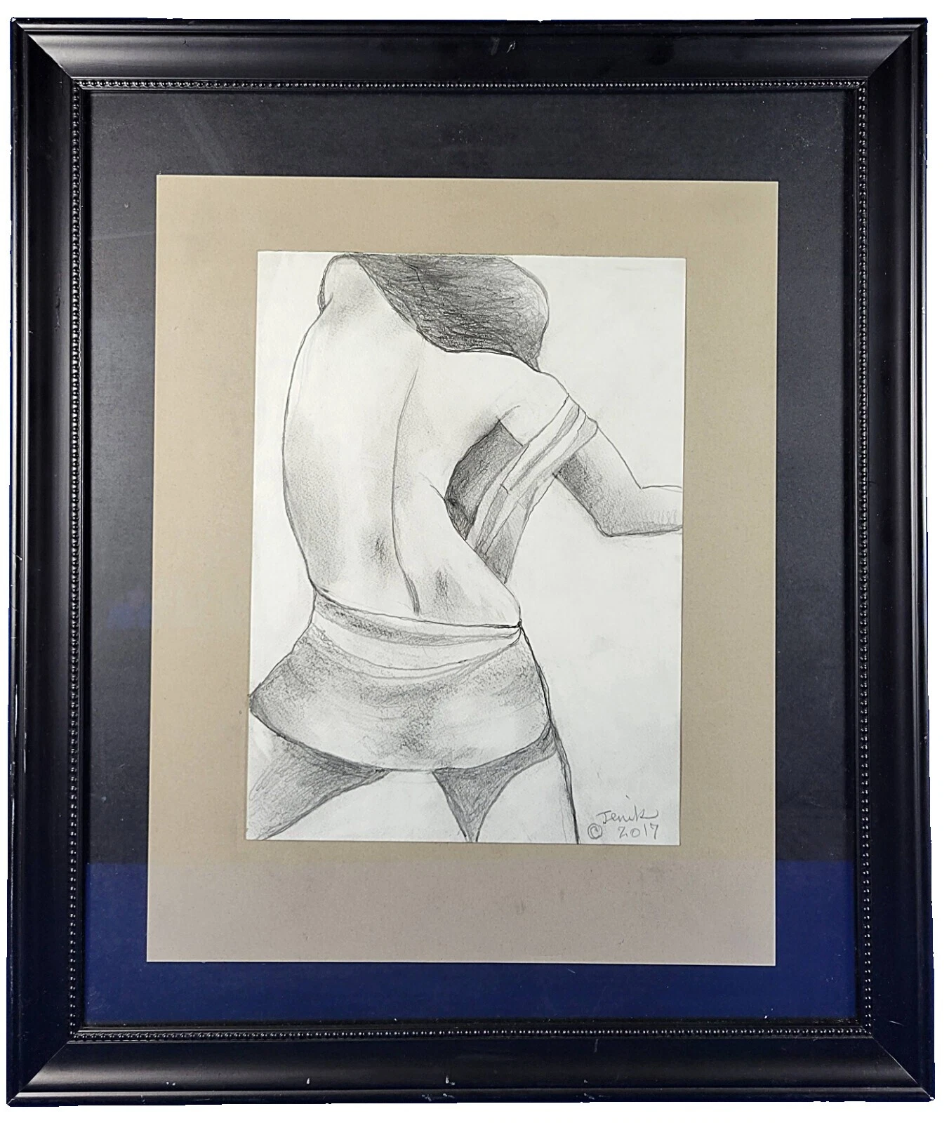 铅笔表现主义裸体艺术绘图