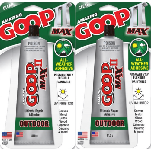 NEW 2x Amazing GOOP II MAX All Weather Adhesive Glue Contact 81g Pack - Photo 1/3