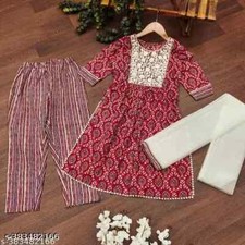Girls kurti Pant Festive Dresses For Girls Cotton kurti set