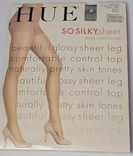 Hue So Silky Sheer Gloss Control Top  size 1 Black #13363 Made In Italy 