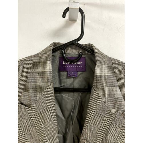 Ralph Lauren lila Etikett Wollblazer Houndstooth zweireihig Damen 8 - Bild 2 von 12