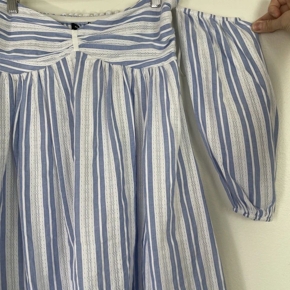 Romeo + Juliet Dress Women’s Small Blue White Stripe Babydoll Boho Fairycore - Image 4 of 4