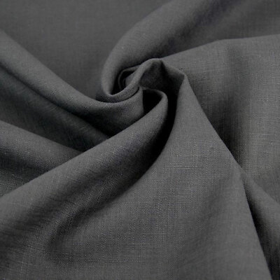 Leinen Schwarzer Stoff Blickdicht STOFFKONTOR 100% Leinenstoff