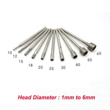 Diamond Burr Rotary Bits Drills Hollow Cap Grinding Polishing Tools 2.35mm Shank