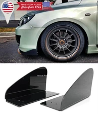 Front Lower Bumper Valence Splitters Spoiler Winglet Blade Canard Fit Honda