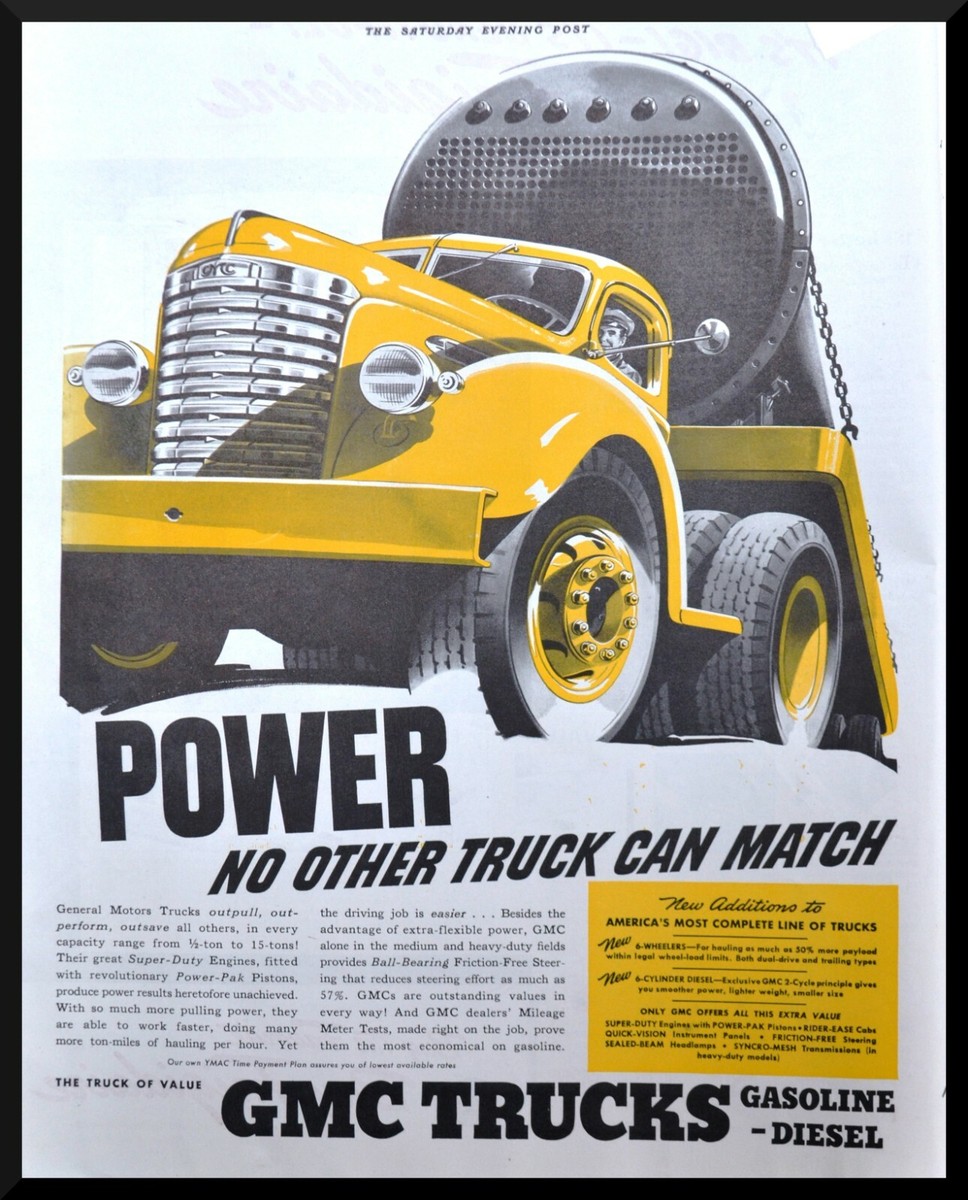 Vintage Magazine Ad 1940 GMC Truck Gasoline Diesel No Other Truck 