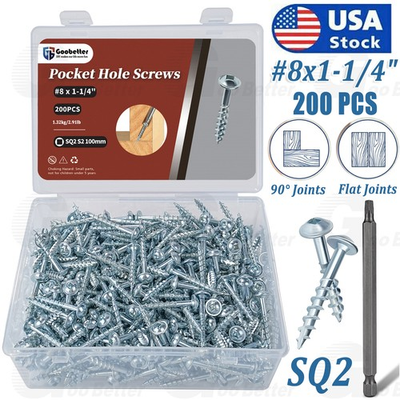 #ad #ad 200 Combo Drive Washer Head 8 x 1 1 4 Pocket Hole Screws Coarse Wood Screw #8 $18.99