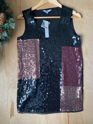 Red Herring size 10 sequin top sequinned Christmas day-eve NYE cocktail party bl