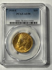 1916-S $10 Gold Indian Eagle PCGS AU58! ?