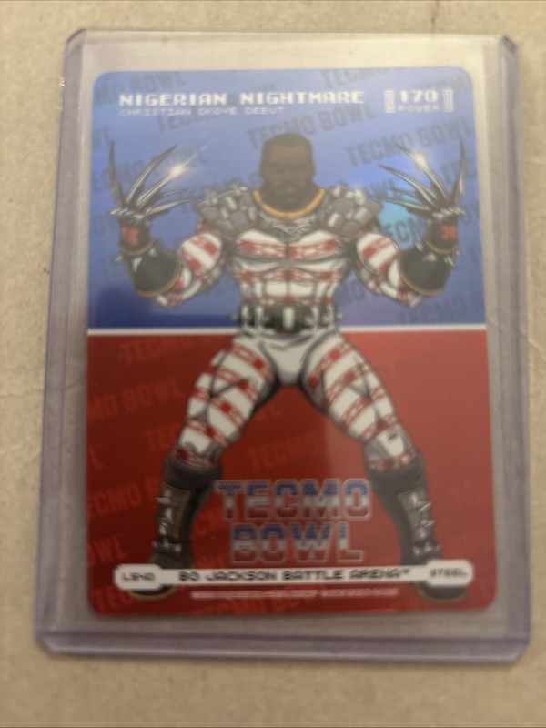 Bo Jackson Battle Arena Tecmo Bowl Christian Okoye Logo Foil Nigerian Nightmare