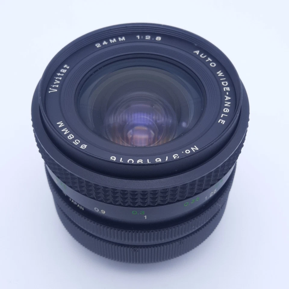 Vtg Vivitar Auto Wide 24mm f2.8 Manual Focus Prime Lens - Canon FD Mount + Case - Image 3 of 4