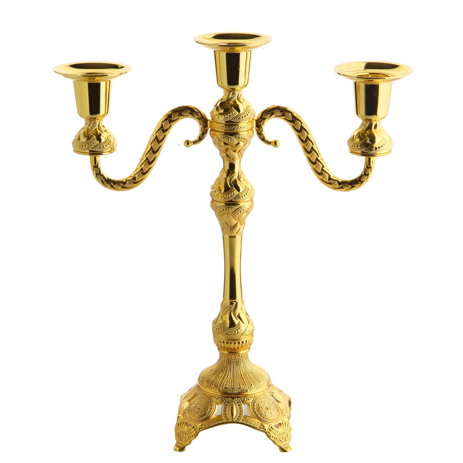 3-Arm Candle Holder - Decorative Zamac Candelabra for Elegant Home Decor, Hol...
