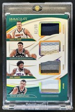 2023-24 Immaculate Giannis Embiid Jokic Victor Wembanyama Quad Jersey RC #/99