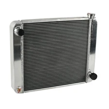 2 Row 24" x 19" Aluminum Single Pass Radiator With Drain Switch For GM Chevy