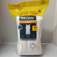 Gildan Men 10-Pack Tanks Tops  A-Shirts Size 2XL 50-52" Undershirts Cotton White
