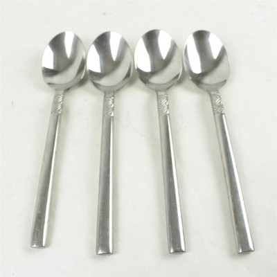 Set of 4 Hampton Silversmiths HSV175 Edelstahl Löffel Oval Soup Spoons