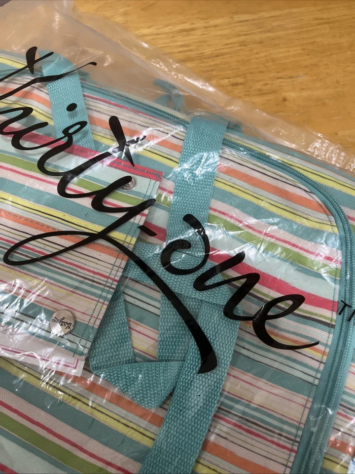 Conjunto de festa Thirty One perfeito listra ensolarada isolada fria quente caçarola transportadora - Imagem 3 de 4