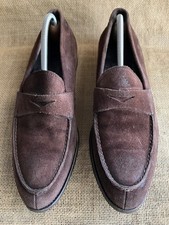 PRADA Mens Brown Suede Penny Loafers Size UK 6 || US 7