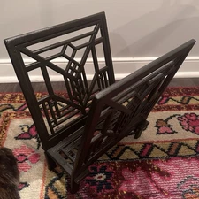 Vintage Frank Lloyd Wright Lake Geneva Hotel Design Magazine Rack Cast Metal