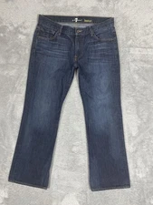 7 For All Mankind Jeans Mens 36x31 Blue Bootcut Stretch Denim Classic Casual