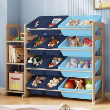 Toy Storage Organizer - Toy Organizers and Storage with Bookshelf, Toy Storage