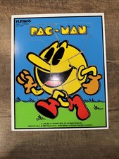 Playskool Pac Man Puzzle 1982 Made in USA 16 Pc Pac-Man Used Tray 360-4 Let's Go