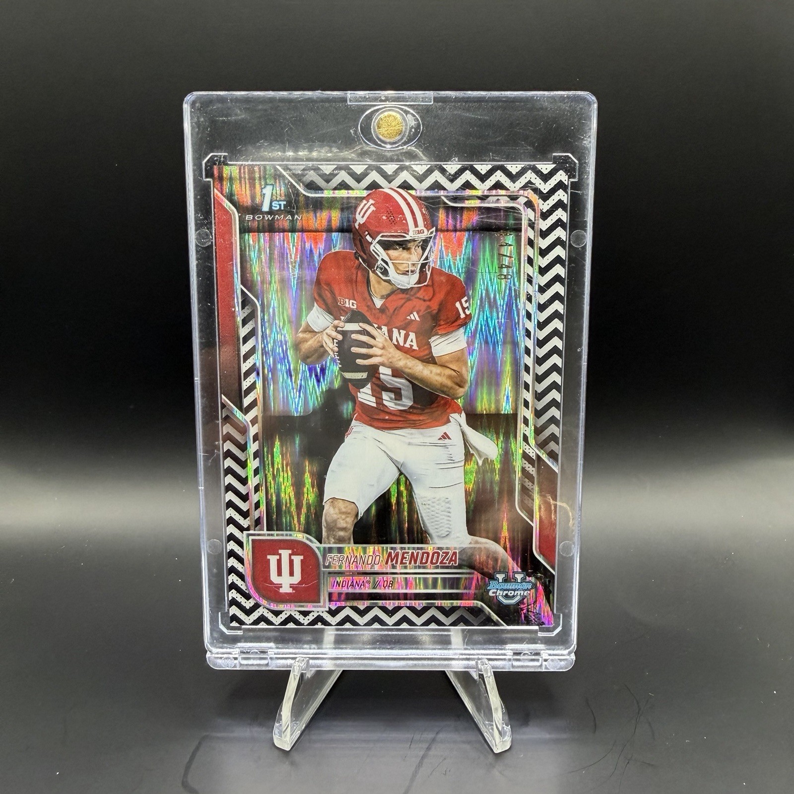 2025 Bowman U Chrome 1st Fernando Mendoza Black & White Stealth /48 109