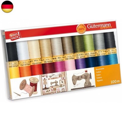 Gutermann GUT_734520-1 Fadenset: Baumwolle C Nr. 50: 20 Stück, Mehrfarbig, NA