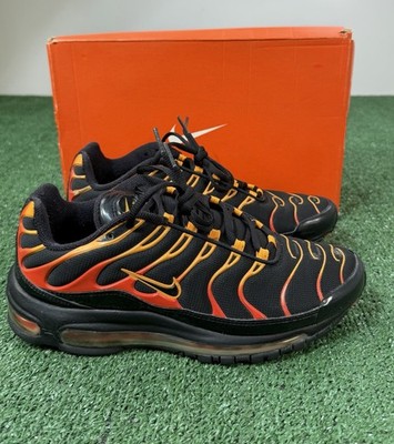 NIKE AIR MAX PLUS 97 TN BLACK ORANGE 327455-001 Mens Size 8.5