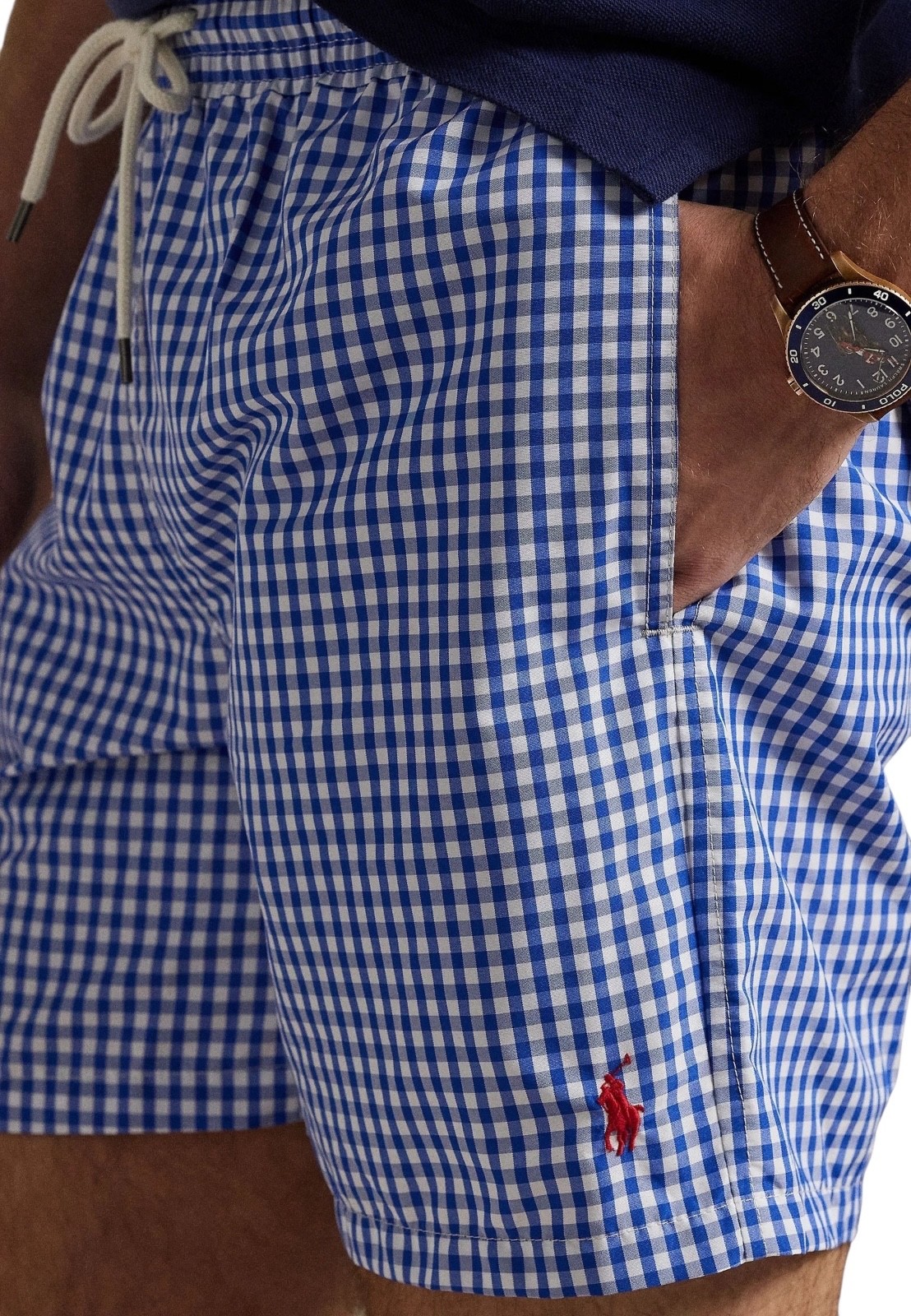 Polo Ralph Lauren 14.5 cm Traveller Blue Gingham Swimming Trunk RRP £115 image 4