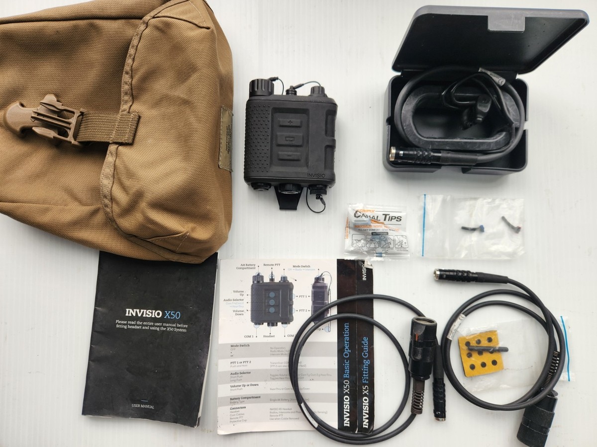 個人装備 Authentic Invisio X50 Full set Genuine INVISIO X50 DUAL COMMS Gen II Kit With X5 Headset, tested
