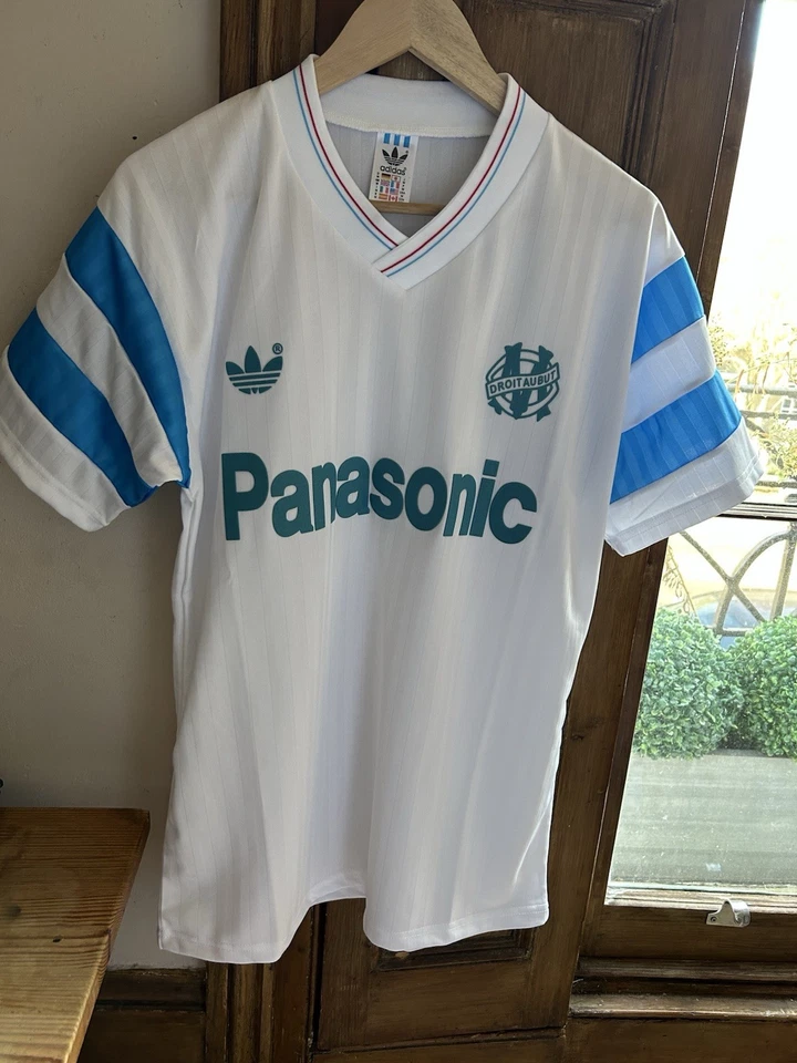 Olympique Marseille 89-91 Heim Fußball Trikot Medium Vintage Retro Panasonic - Bild 2 von 4