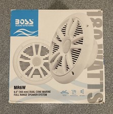 2 New Boss Audio MR6W 6.5" 180W Dual Cone Marine/Boat Speakers Stereo- White