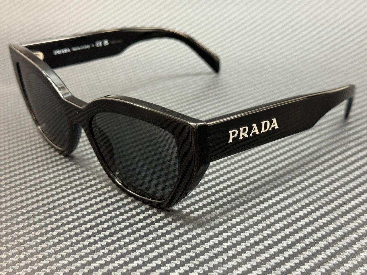 PRADA PR A09S 1AB5S0 Black Grey Women's 53 mm Sunglasses