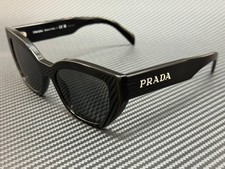 PRADA PR A09S 1AB5S0 Black Grey Women's 53 mm Sunglasses