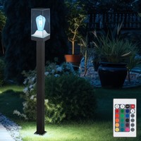 AußEnleuchte Stehlampe Wegeleuchte Dimmbar Schwarz Rgb Led Alu Fernbedienung